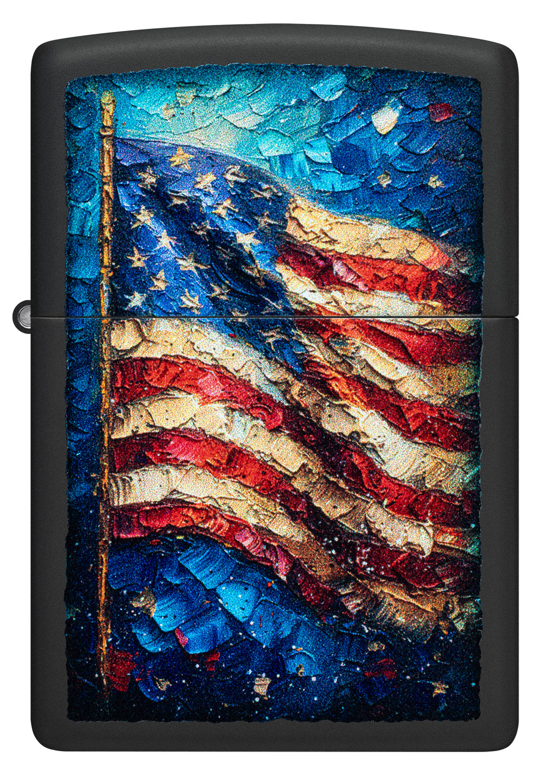 Zippo Painted Flag Design, Black Matte Finish Lighter #46718