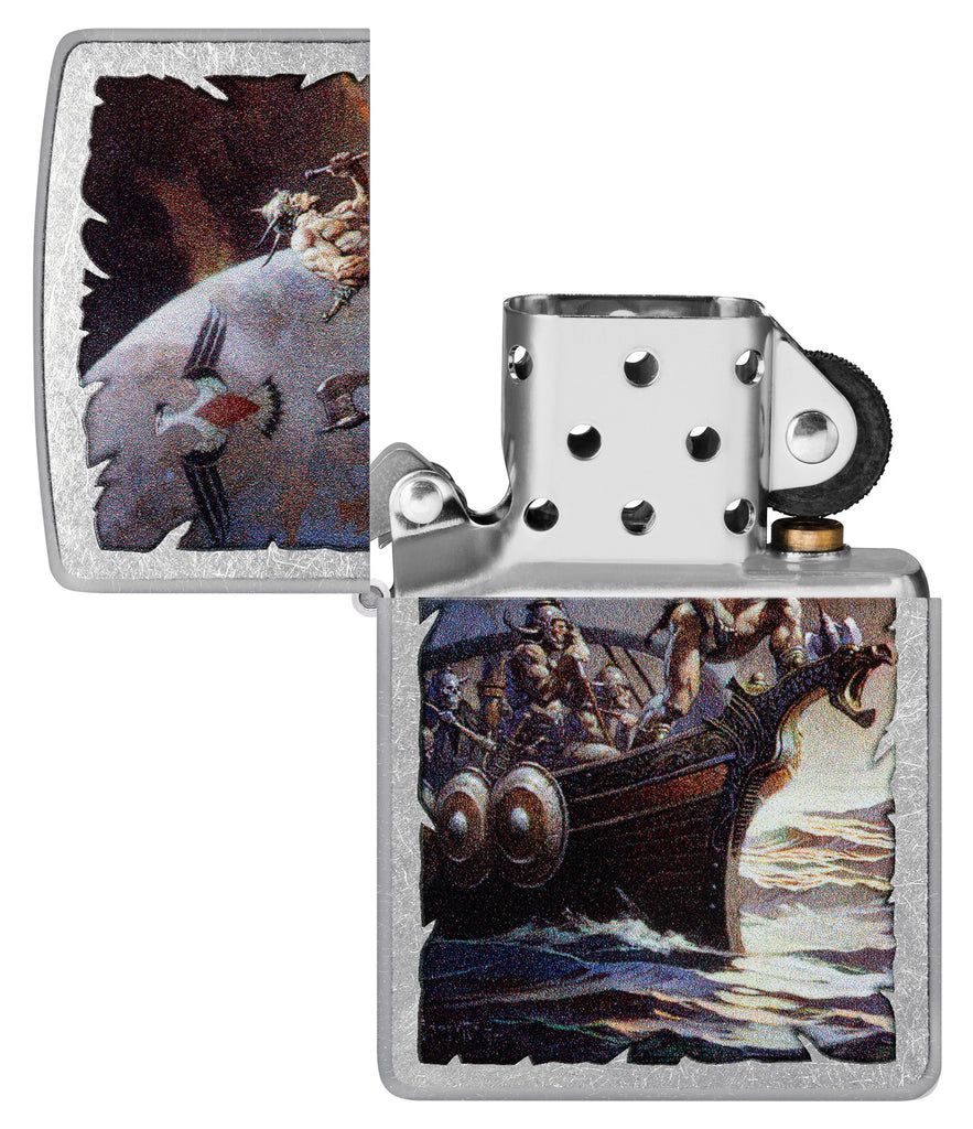 Zippo Frank Frazetta Kane Golden Sea, Street Chrome Lighter #48953