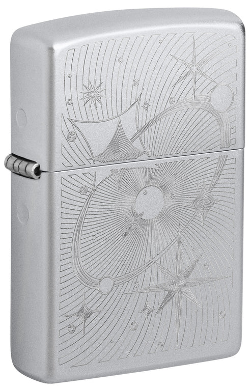 Zippo Atomic Cosmos Design, Satin Chrome Finish Lighter #46724
