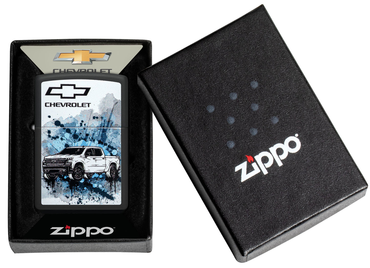 Zippo Chevrolet Silverado Automobile Design, Black Matte Lighter #48756