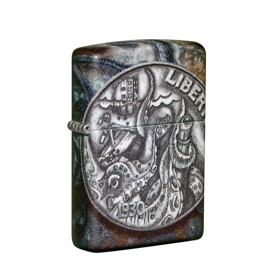 Zippo Pirate Coin Kraken 540° Design Lighter #49434