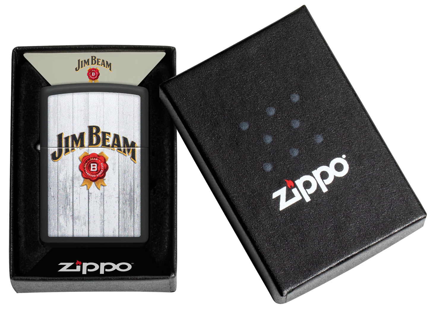 Zippo Jim Beam Whiskey, Black Matte Color Image Lighter #48741