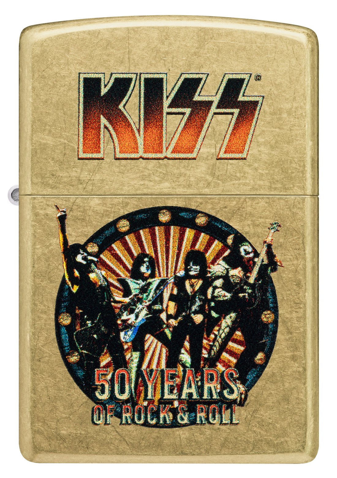 Zippo KISS 50 Years Design, Street Brass Finish Lighter #46738
