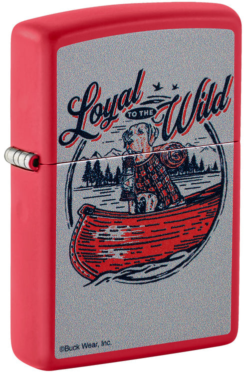 Zippo Buck Wear “Loyal to the Wild” Design, Red Matte Finish Lighter #46591