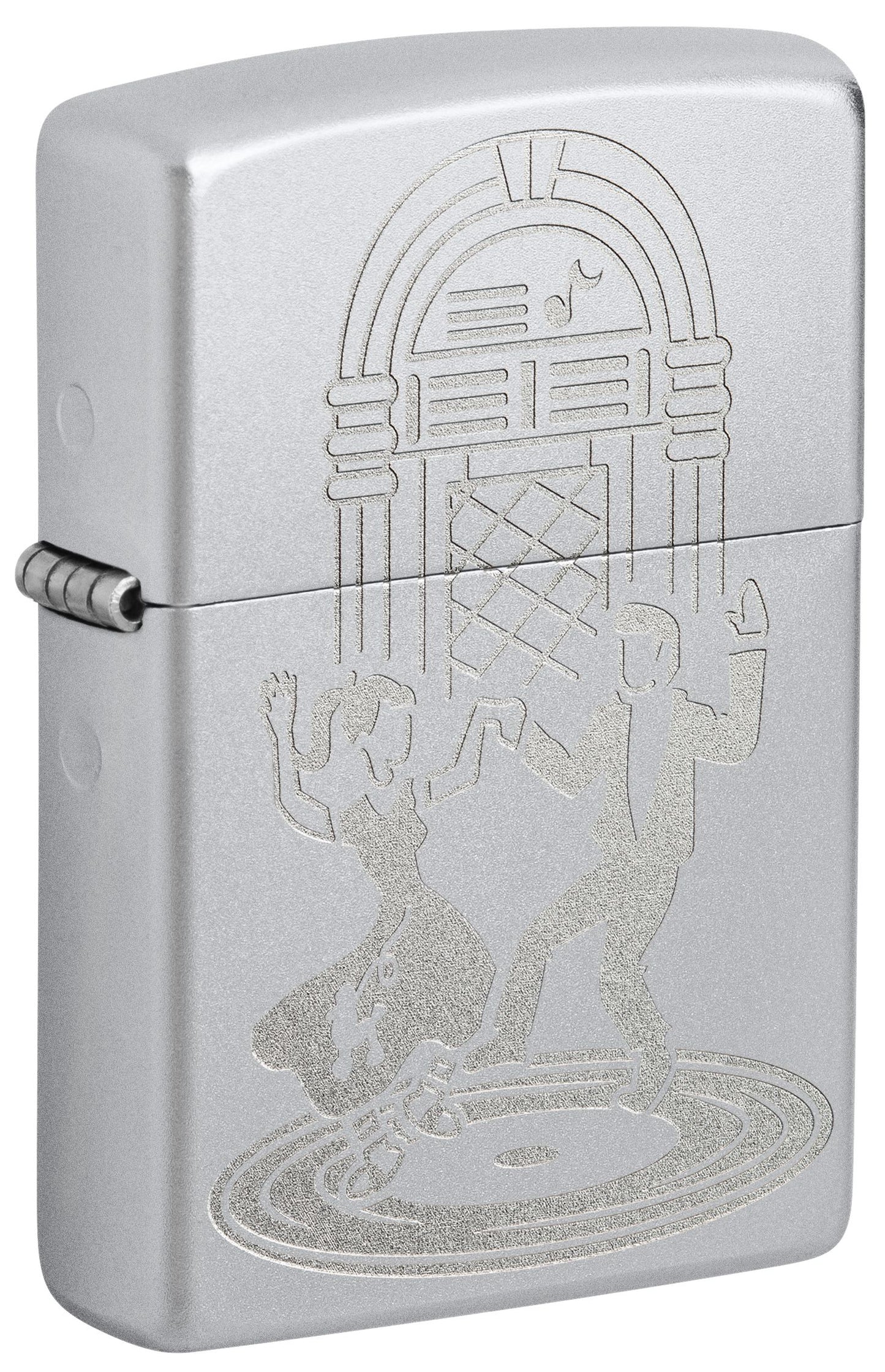 Zippo Swing Dancing Lustre Etch, Satin Chrome Lighter #48728