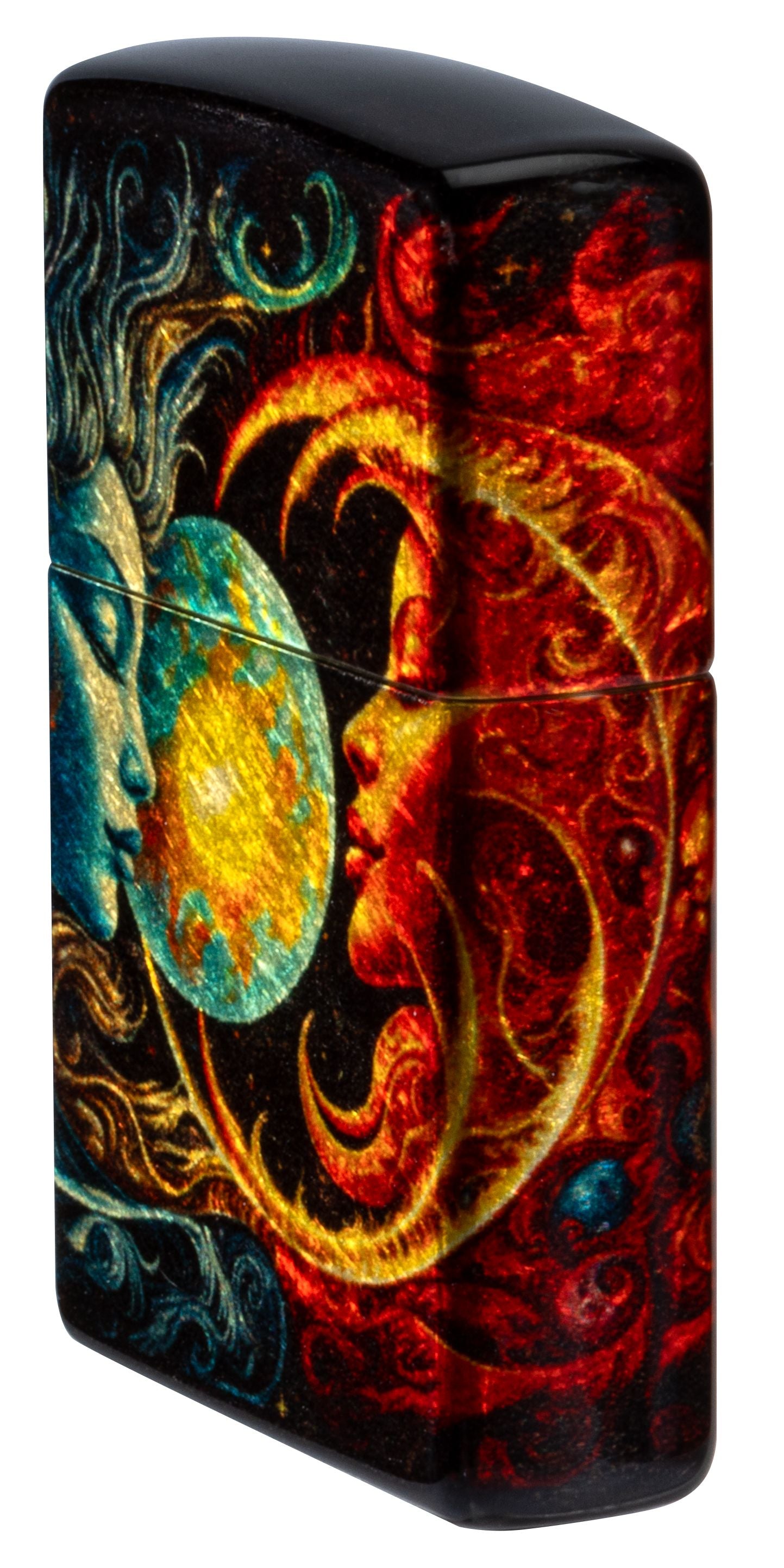 Zippo Spiritual Sun and Moon Design, 540 Tumbled Brass Fusion Lighter #46563