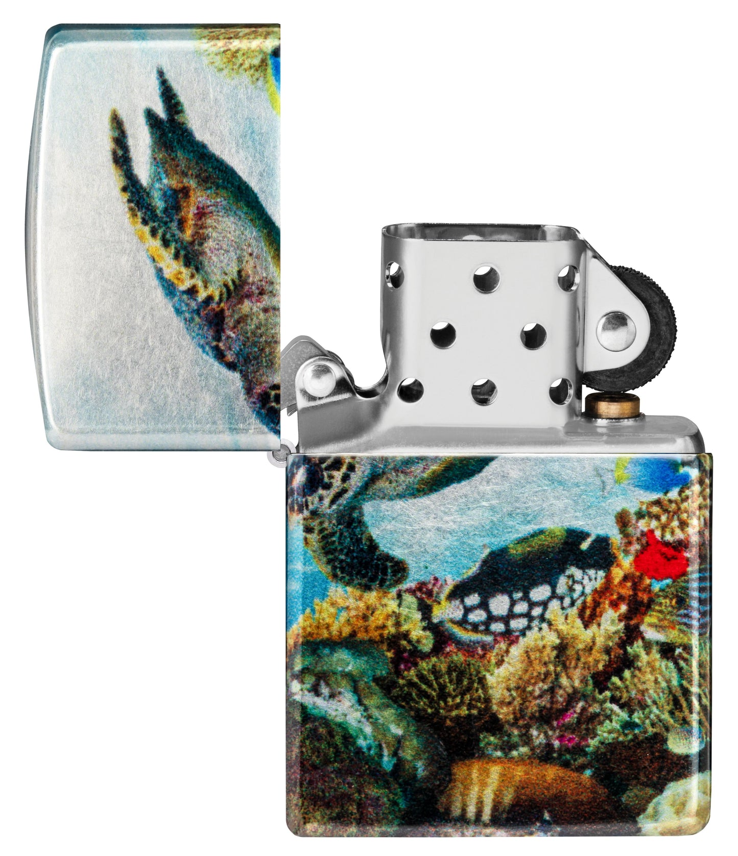 Zippo Underwater Marine Life Design, 540 Tumbled Chrome Fusion Lighter #48780