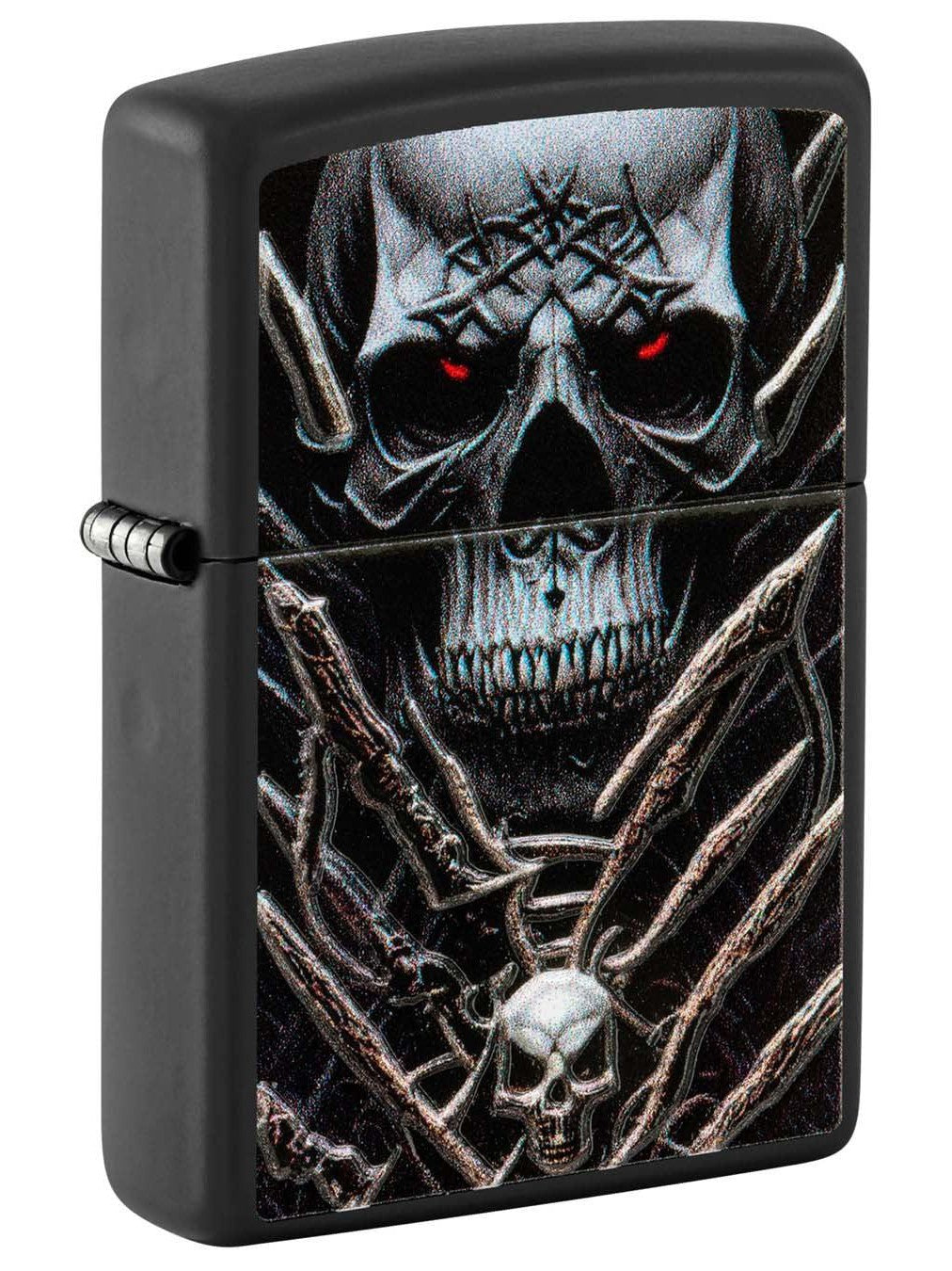 Zippo Evil Skull and Bone Cage Design, Black Matte Lighter #48896