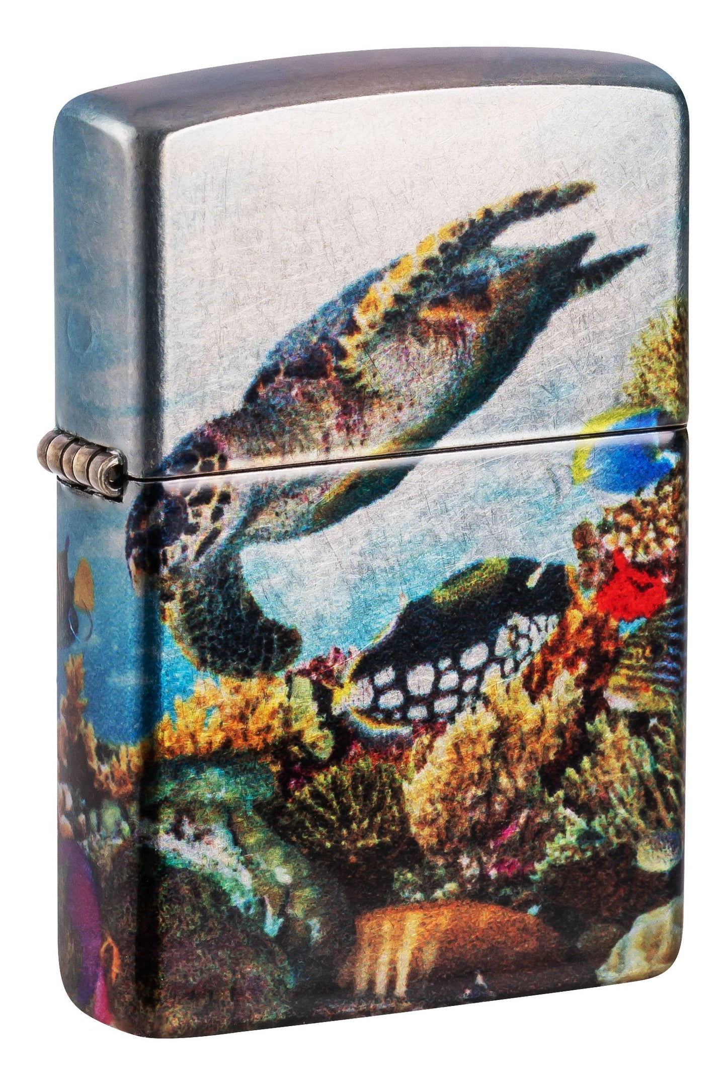 Zippo Underwater Marine Life Design, 540 Tumbled Chrome Fusion Lighter #48780
