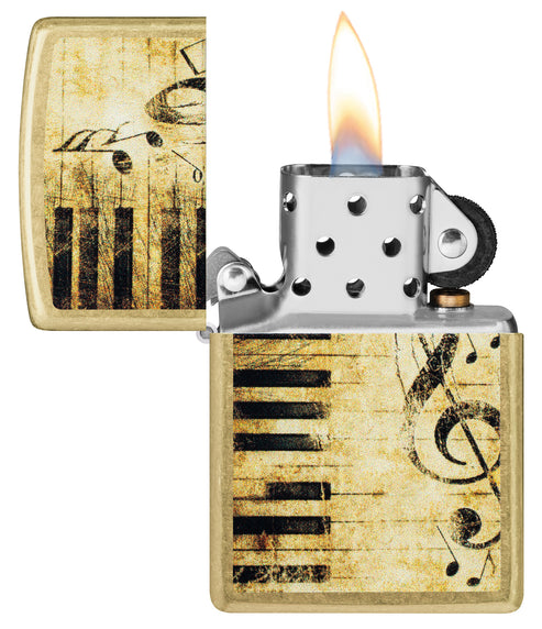Zippo Nothing but Treble Design, Street Brass Finish Lighter #46712