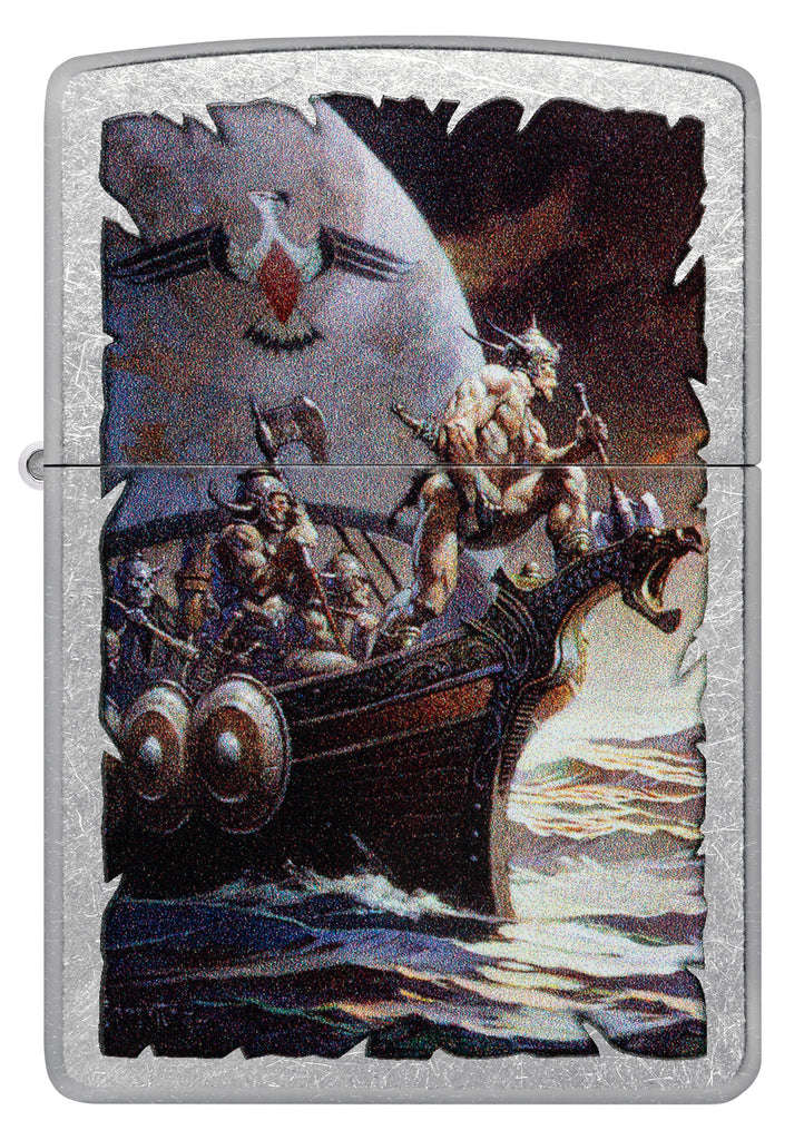 Zippo Frank Frazetta Kane Golden Sea, Street Chrome Lighter #48953