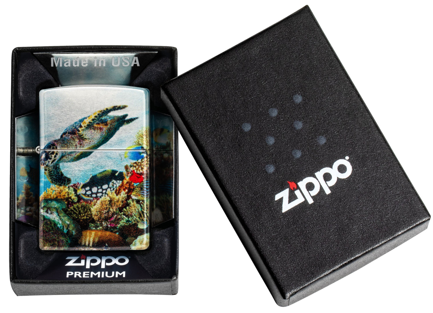 Zippo Underwater Marine Life Design, 540 Tumbled Chrome Fusion Lighter #48780