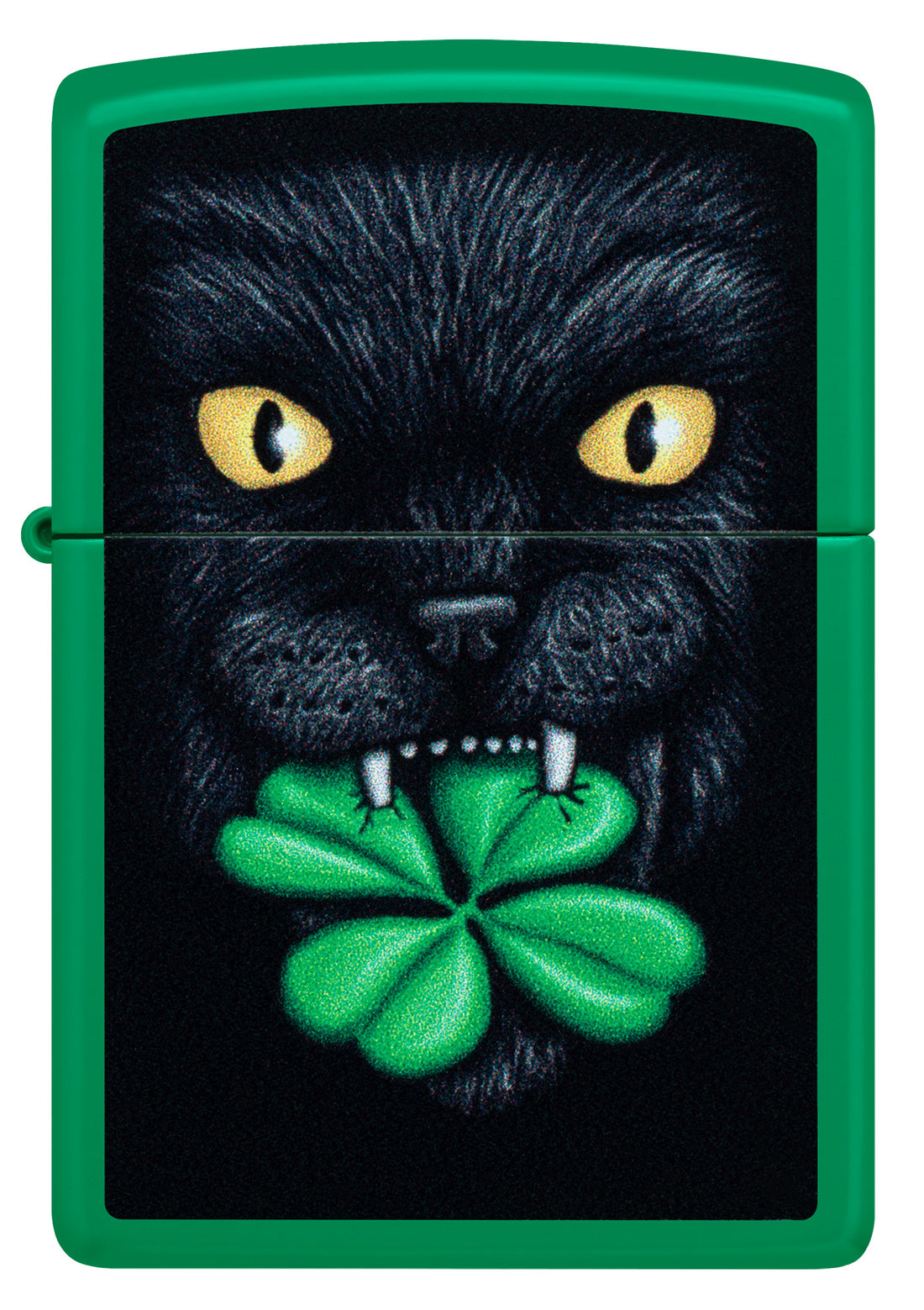 Zippo Feline Lucky Design, Grass Green Matte Finish Lighter #46721