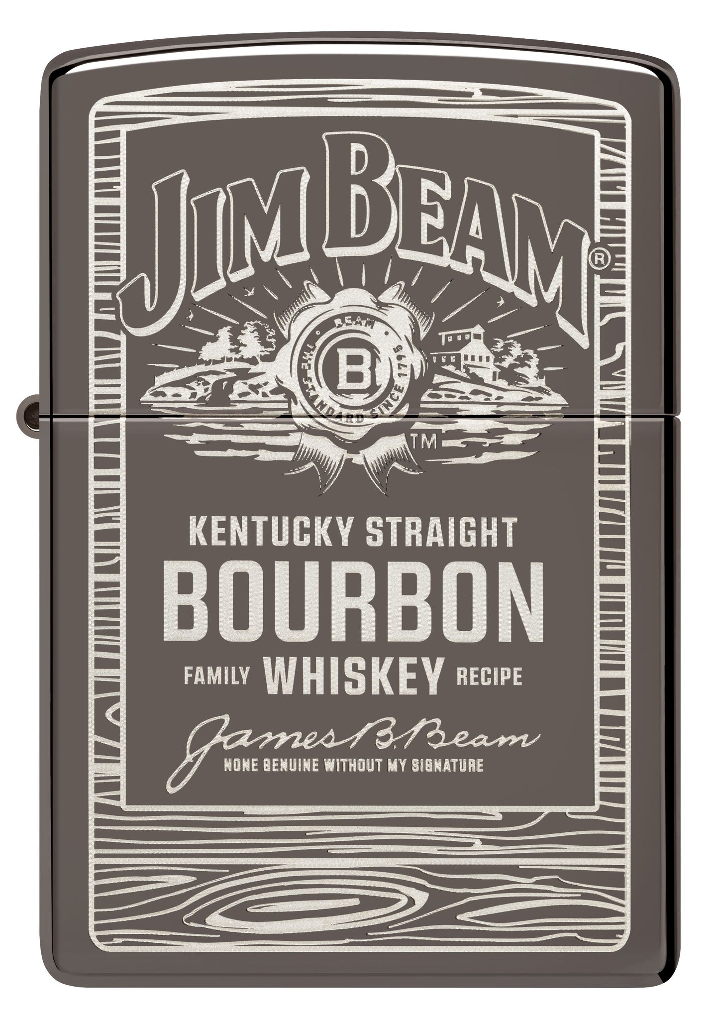 Zipo Jim Beam Whiskey, Black Ice Laser Engrave Lighter #48740