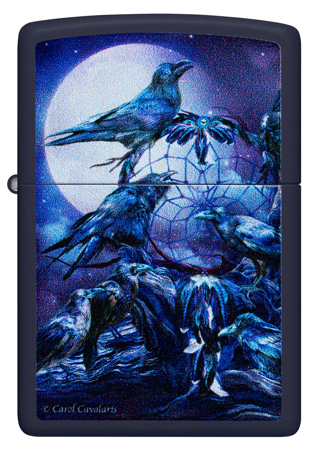 Zippo Carol Cavalaris Raven Dreams Design, Navy Matte Finish Lighter #46746
