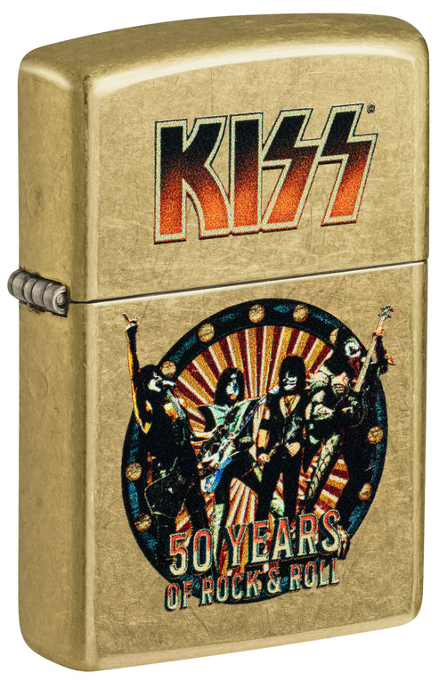 Zippo KISS 50 Years Design, Street Brass Finish Lighter #46738