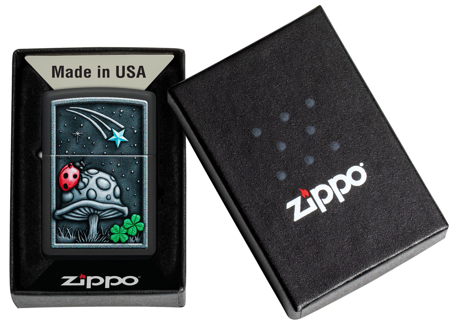 Zippo Luck and Fortune Design, Black Matte Lighter #48724
