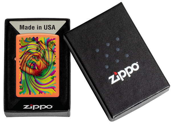 Zippo Lady in Swirls Design, Orange Matte Lighter #48580