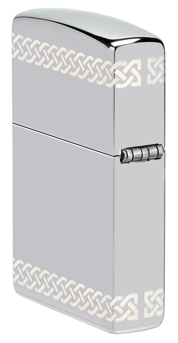 Zippo Four Leaf Clover 360 Design, High Polish Chrome Lighter #48586