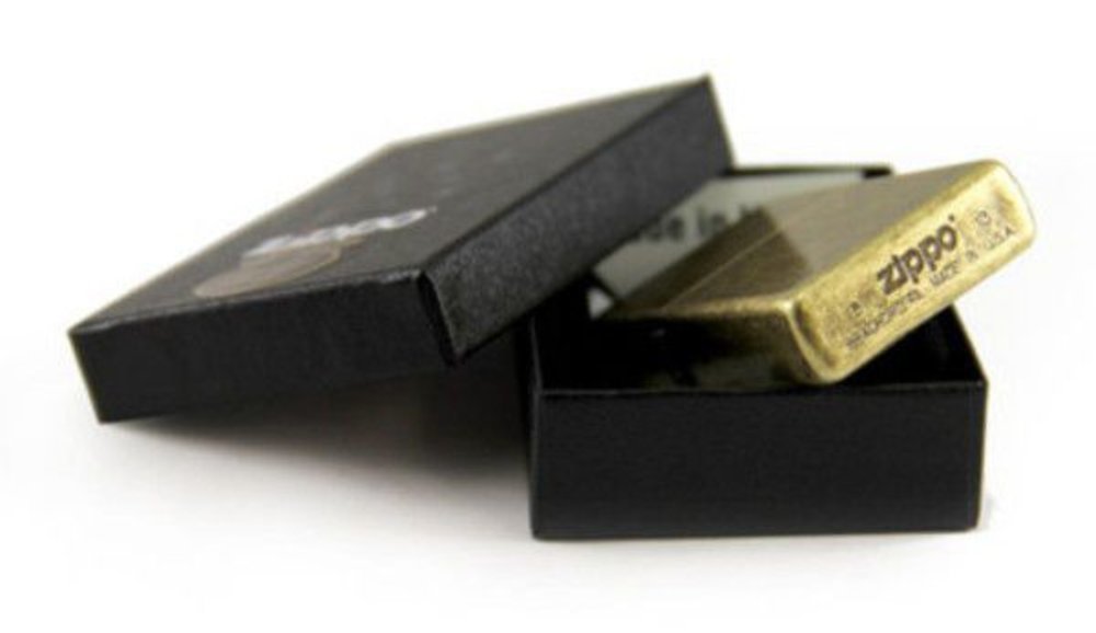 Zippo Antique Brass Rustic Classic Design, Genuine Windproof Lighter #201FB