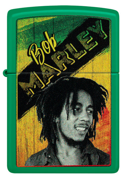 Zippo Bob Marley King of Reggae, Grass Green Matte Lighter #46152