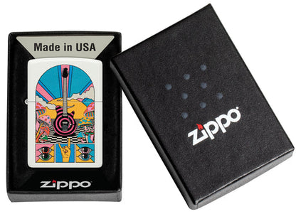 Zippo Retro Music Funky Design, White Matte Lighter #46167