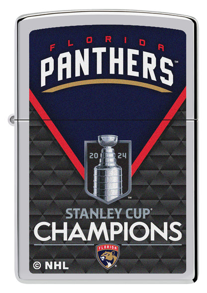 Zippo NHL 2024 Stanley Cup Champions Florida Panthers, High Polish Chrome Lighter #46370