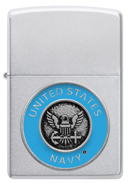 Zippo United States Navy, Satin Chrome Lighter #48975