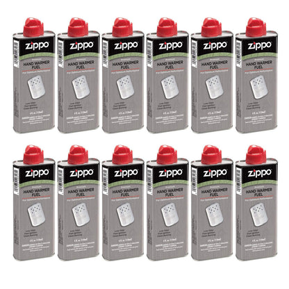 Zippo Refillable Hand Warmer Fuel, 4 fl. oz. 118 ml Cans, Box of 12 #3341OD