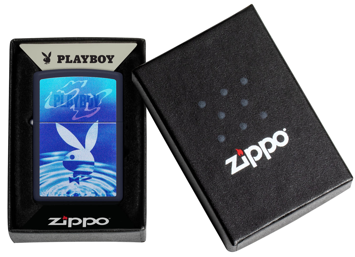 Zippo Playboy Ocean Logo, Navy Matte Lighter #48745