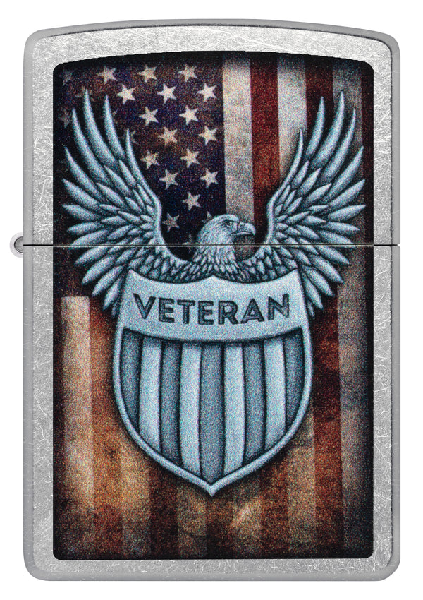 Zippo Veteran Crest Design, Street Chrome Lighter #46824