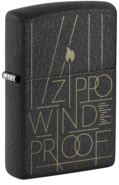 Zippo Line Art Zippo Design, Black Crackle Lighter #46172