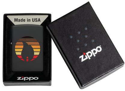 Zippo Colorblock Zippo Flame Design, Black Matte Lighter #46168