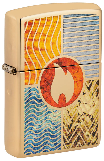 Zippo Realtree Elements Design with Logo, High Polish Brass Fusion Lighter #48729