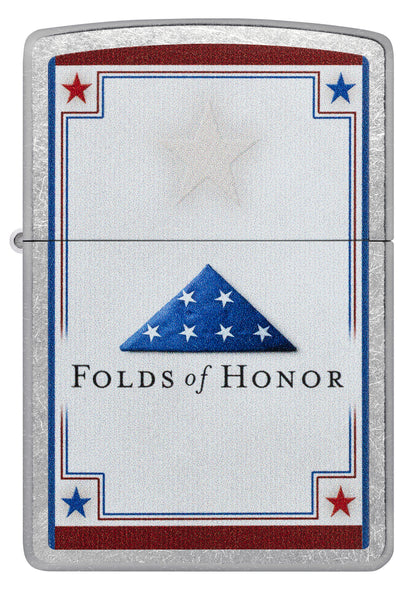 Zippo Folds of Honor Logo Design, Street Chrome Finish Lighter #46768