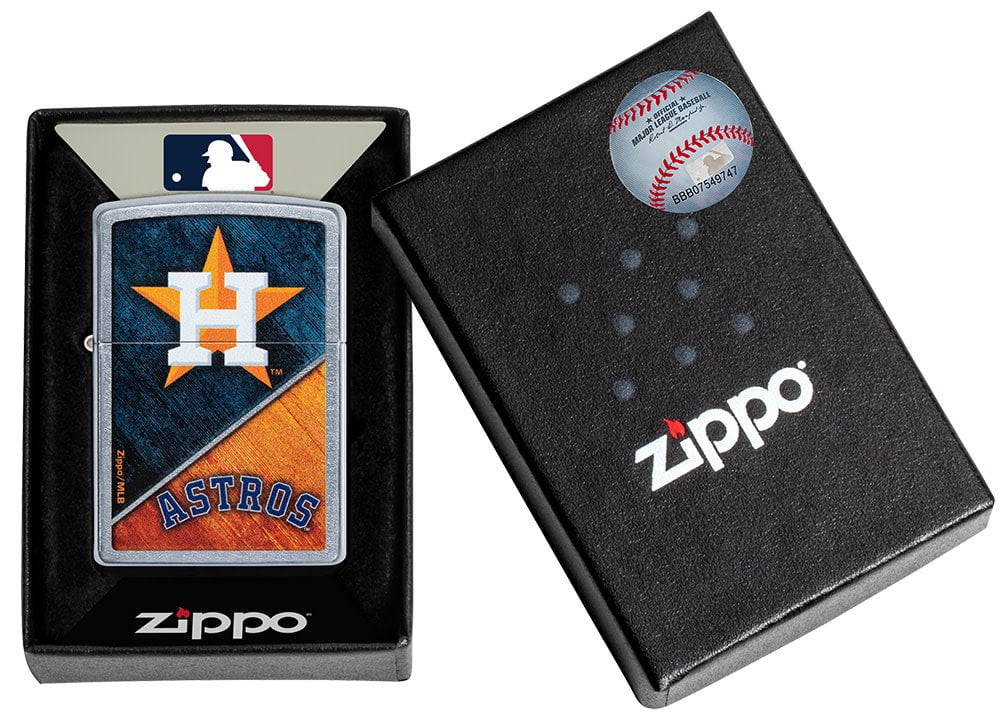 Zippo MLB Houston Astros Baseball Team, Street Chrome Lighter #49732