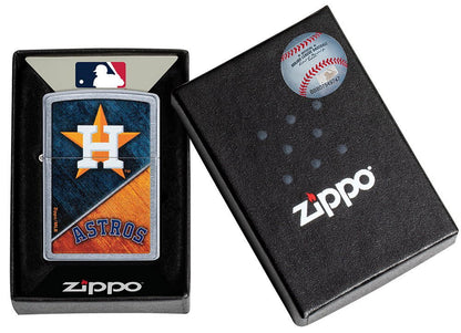 Zippo MLB Houston Astros Baseball Team, Street Chrome Lighter #49732