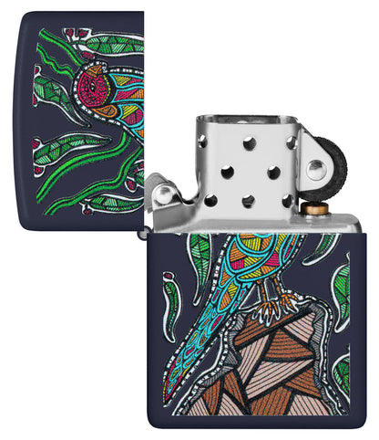 Zippo John Smith Gumbula Tropical Bird, Navy Matte Lighter #48965