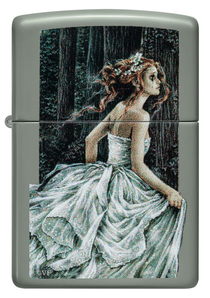 Zippo Victoria Francés Gothic Bride, Sage Green Lighter #48971