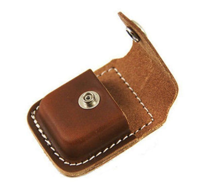 Zippo Pink Frequency Finish Lighter & Brown Leather Belt Pouch Gift Box Set