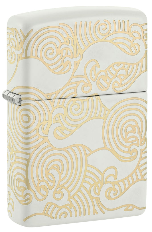 Zippo Cloud Filigree, White Matte Laser 360 Lighter #48909