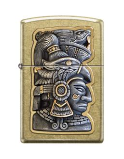 Zippo Rick Rietveld Mayan Carving, Street Brass Collectible Lighter #46414