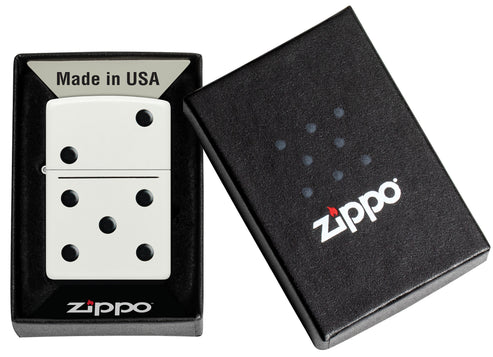 Zippo Domino Design, White Matte Lighter #46159