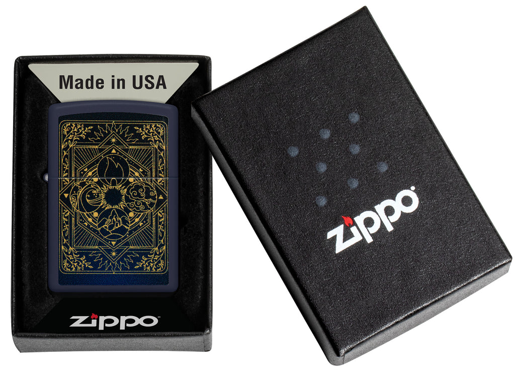 Zippo Earths Elements Design, Navy Blue Matte Lighter #48958