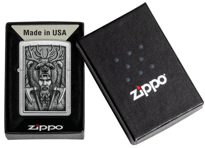 Zippo Viking Hunter Design, Street Chrome Lighter #48731