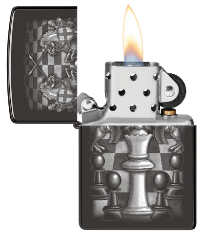 Zippo Chess Gaming Design, High Polish Black #48762