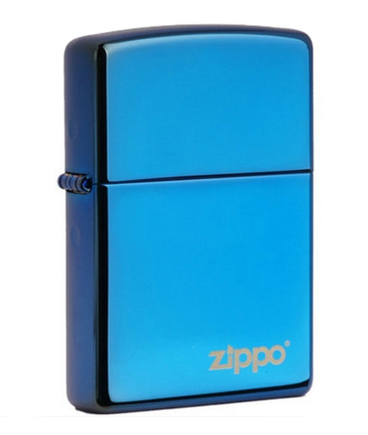 Zippo Sapphire w/ Logo Lighter, High Polish, Iridescent Blue, Windproof #20446ZL