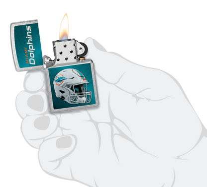 Zippo NFL Miami Dolphins Helmet Design, Street Chrome Lighter #48438