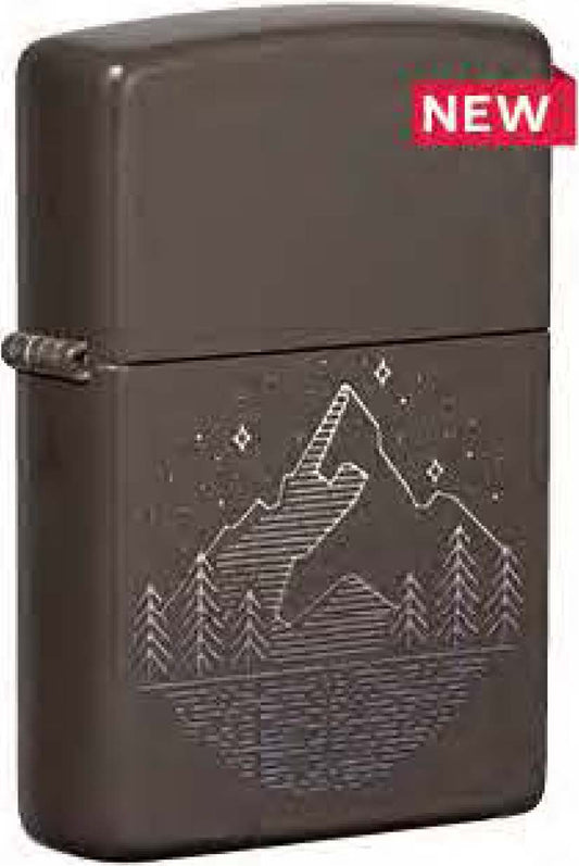 Zippo Mountain Design, Brown Finish Windproof Lighter #49633