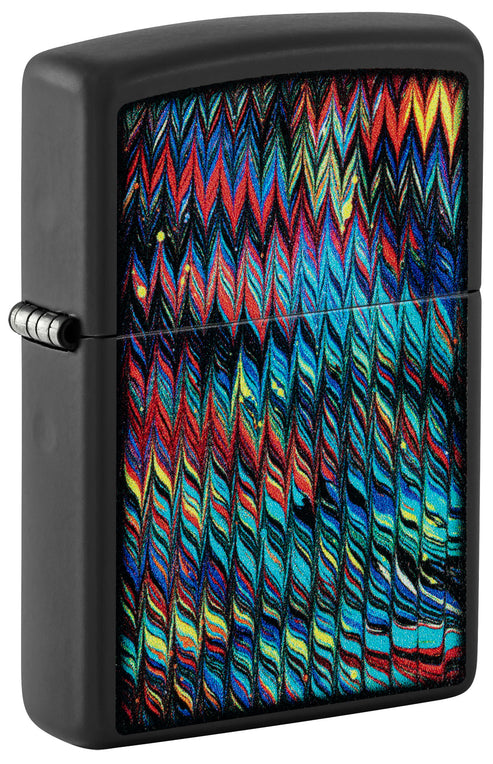 Zippo Paint Pour Design, Black Matte Lighter #46169